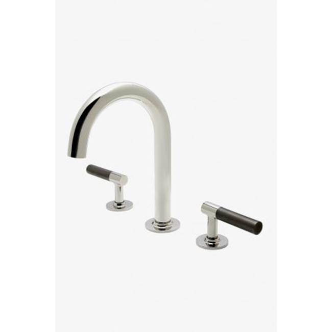 Waterworks DISCONTINUED Bond Tandem Series Gooseneck Lavatory Faucet with Two-Tone Lever Handles in Brass/Dark Nickel, 1.2gpm (4.5L/min)