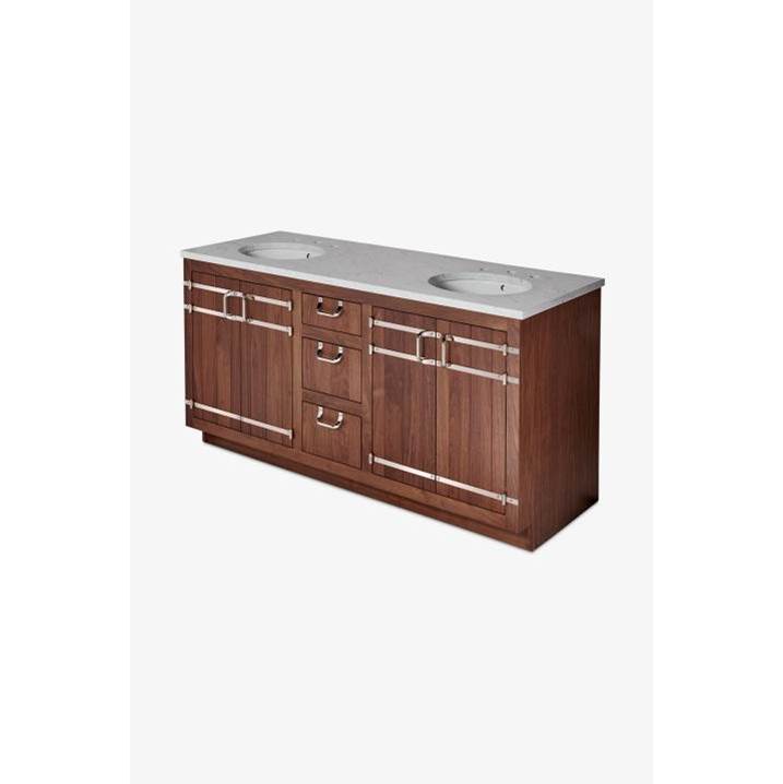 Waterworks Bridle Double Vanity with Brass Hardware 66'' x 24'' x 33 1/4'' in Franklin Gray