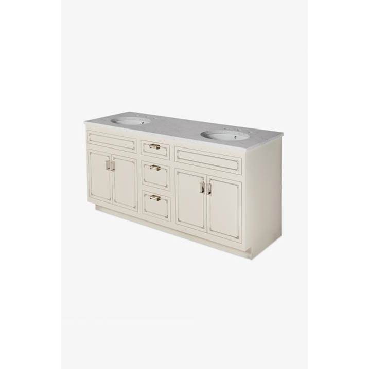 Waterworks Pullman Double Vanity with Brass Hardware 66'' x 24'' x 33 1/4'' in Whisper