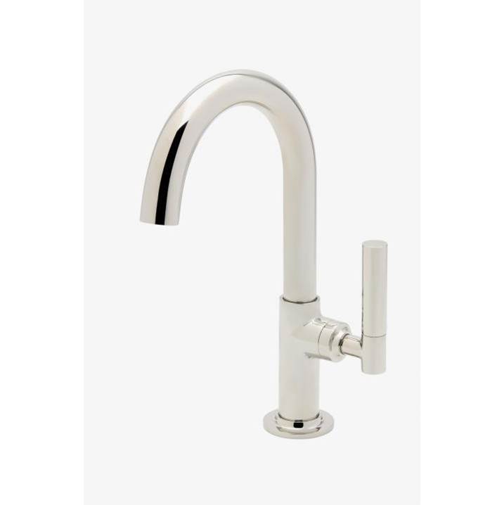 Waterworks COMMERCIAL ONLY Bond Solo Series One Hole Gooseneck Bar Faucet with Two-Piece Straight Lever Handle in Chrome, 1.2gpm (4.5L/min)