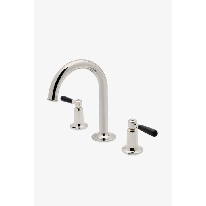 Waterworks COMMERCIAL ONLY Riverun Gooseneck Lavatory Faucet with Two-Tone Lever Handles in Nickel/Matte Black, 1.2gpm (4.5L/min)
