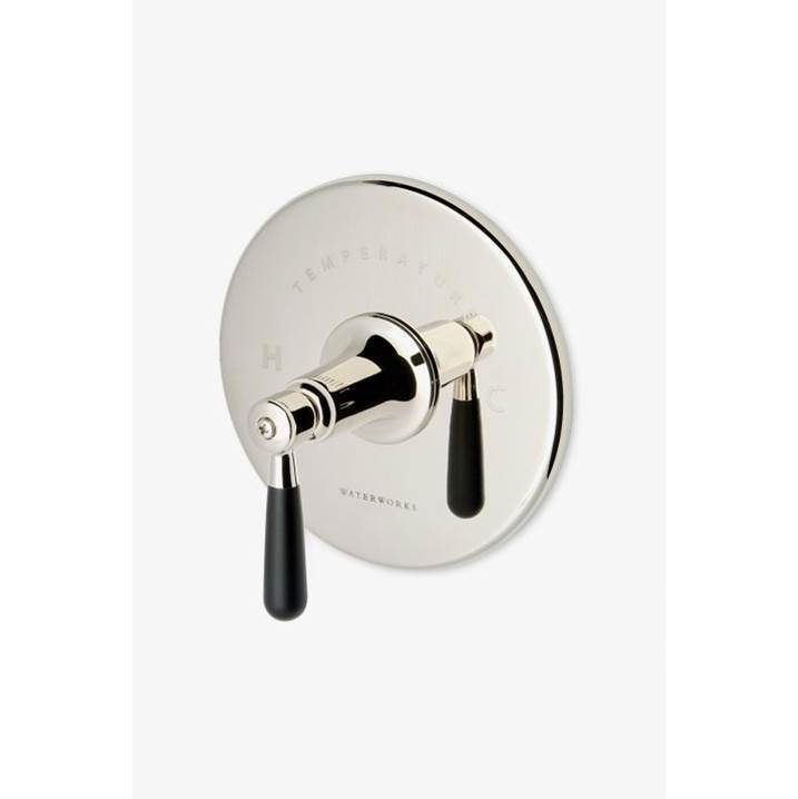 Waterworks Riverun Single Thermostatic Control Valve Trim with Two-Tone Lever Handle in Gold/Matte Black