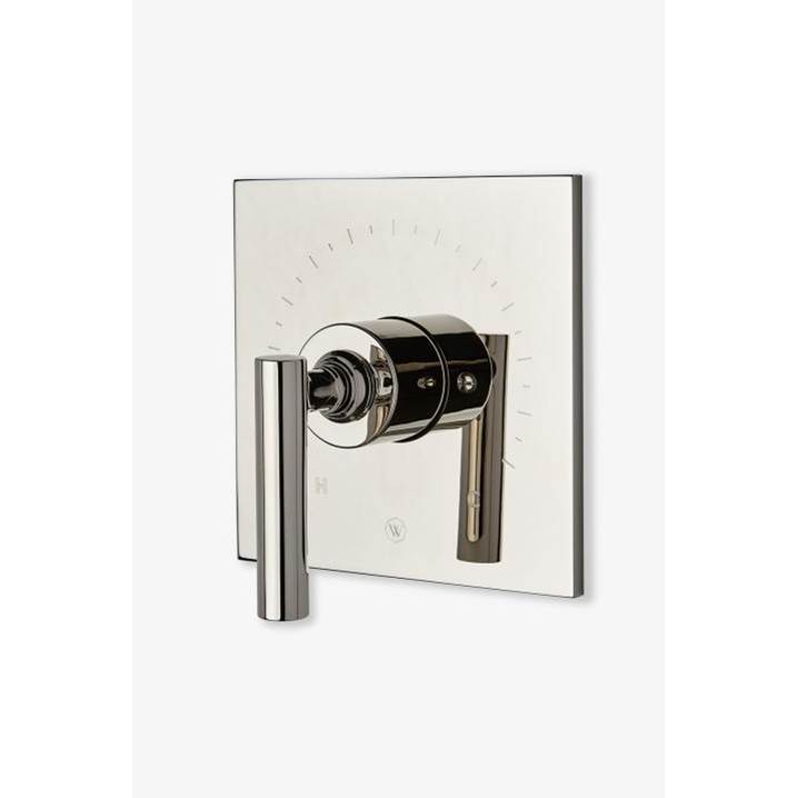 Waterworks COMMERCIAL ONLY Bond Solo Series Square Pressure Balance with Straight Lever Handle in Matte Brown