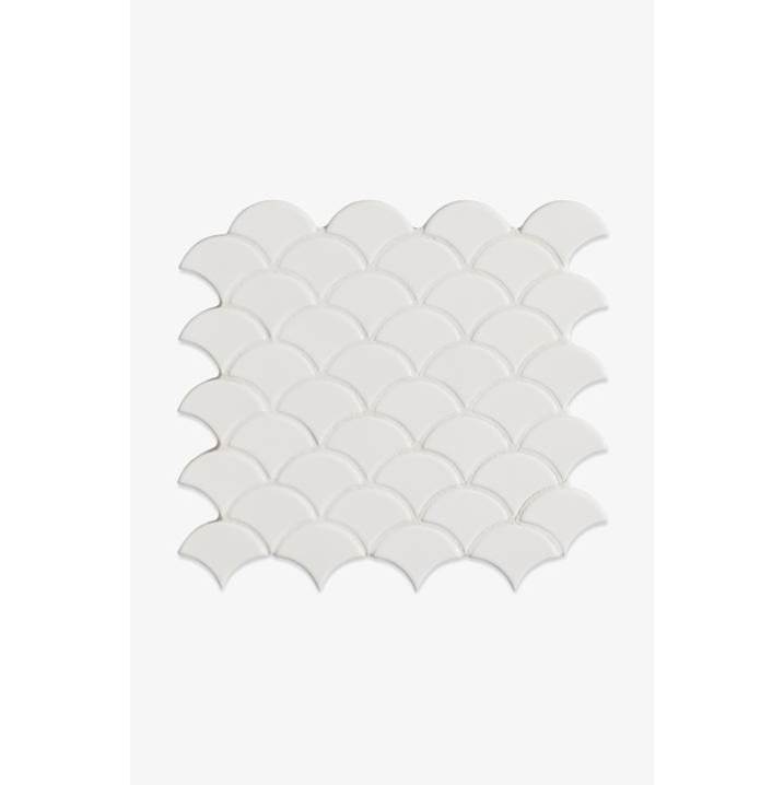 Waterworks Architectonics2 Handmade Scallop Mosaic in Cinder Glossy Solid