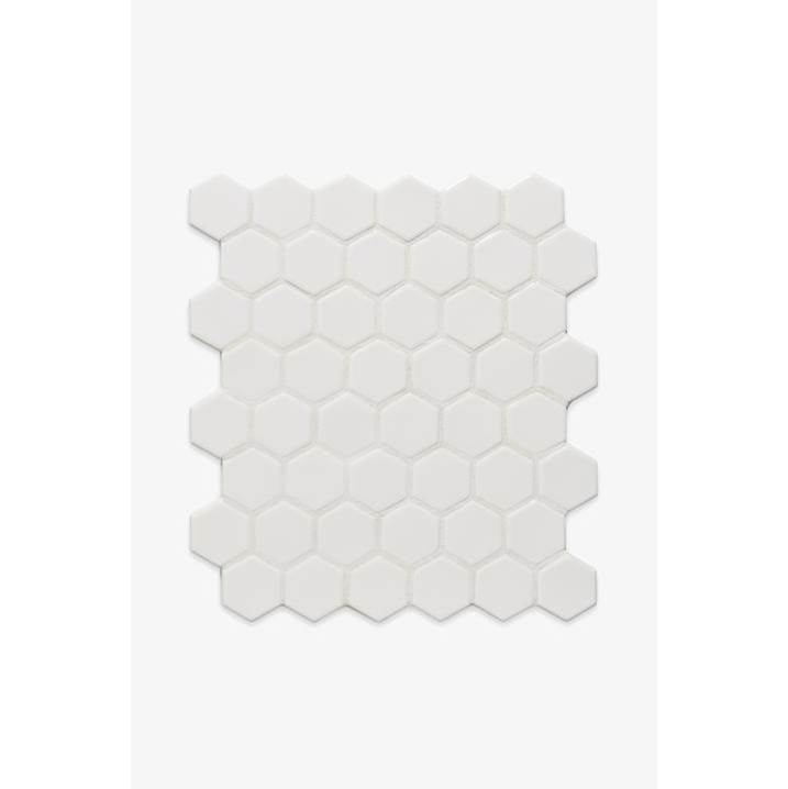 Waterworks Architectonics2 Handmade 2'' Hexagon Mosaic in White with Jade Glossy Crackle