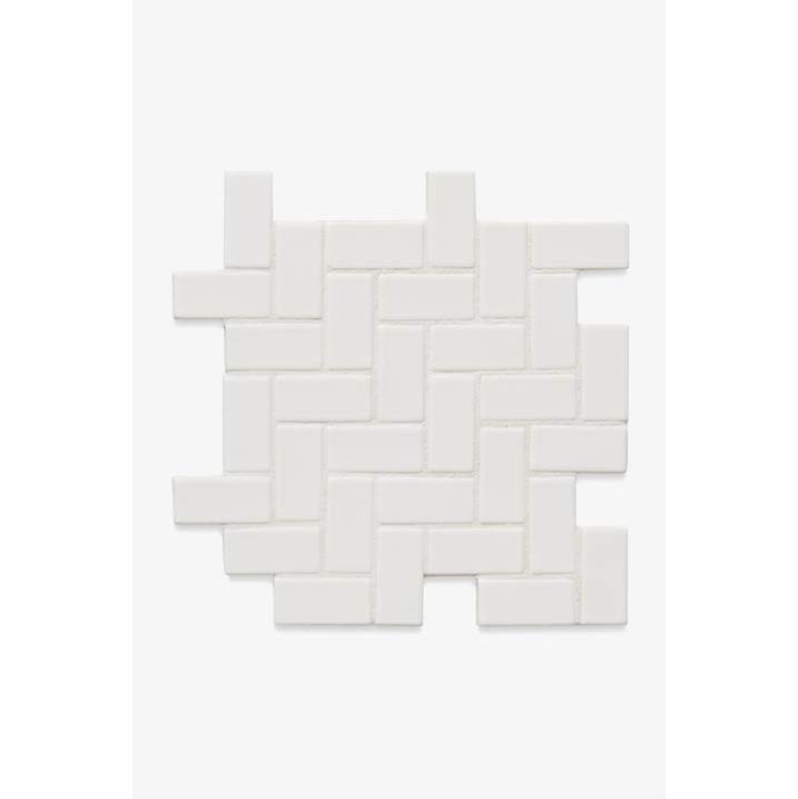 Waterworks Architectonics2 Handmade 1'' x 2 1/8'' Herringbone Mosaic in Ashen Glossy Solid