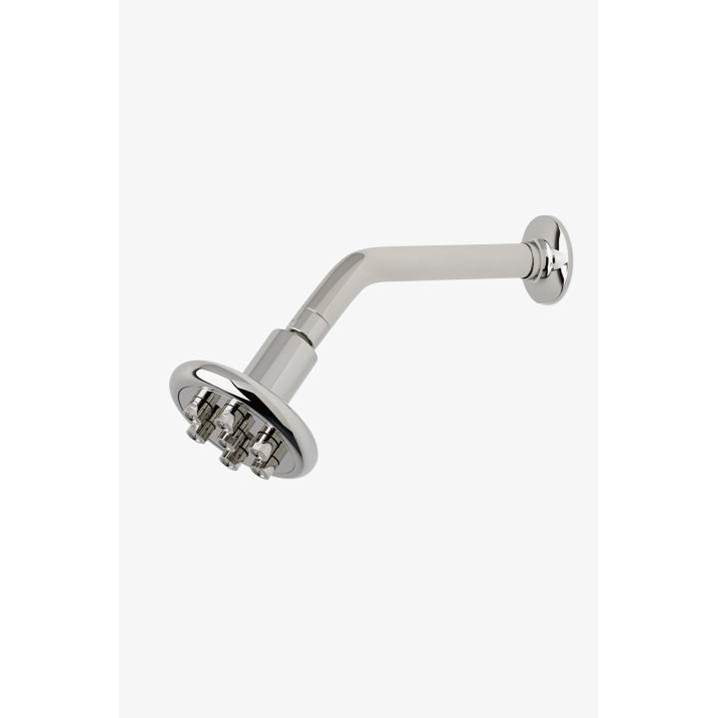 Waterworks .25 4 1/4'' Showerhead with 8'' Wall Mounted 45 Degree Shower Arm in Brass, 1.75gpm (6.6L/min)