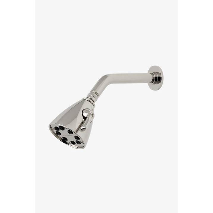 Waterworks Universal 3 1/2'' Showerhead with Adjustable Spray with 8'' Wall Mounted 45 Degree Shower Arm and Modern Flange in Dark Nickel