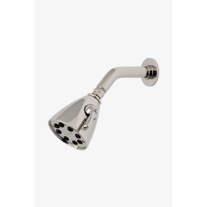 Waterworks Universal 3 1/2'' Showerhead with Adjustable Spray with 6'' Wall Mounted 45 Degree Shower Arm and Modern Flange in Nickel