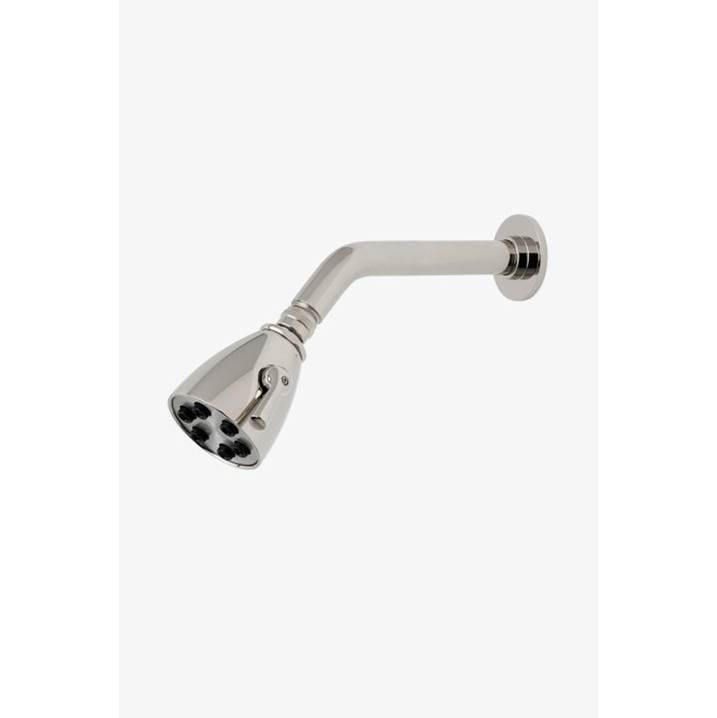 Waterworks Universal 2 3/4'' Showerhead with Adjustable Spray with 8'' Wall Mounted 45 Degree Shower Arm and Modern Flange in Matte Nickel