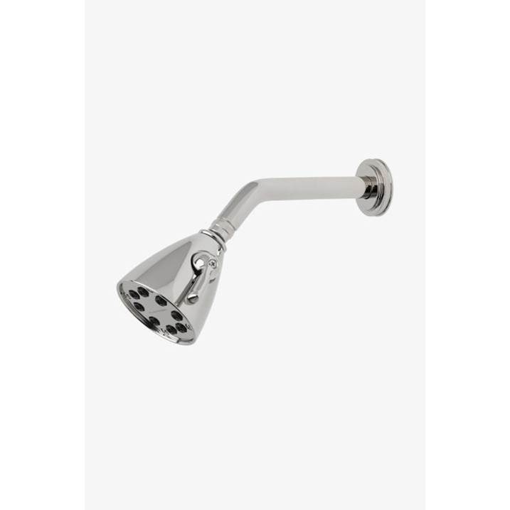 Waterworks Universal 3 1/2'' Showerhead with Adjustable Spray with 6'' Wall Mounted 45 Degree Shower Arm and Low Profile Classic Flange in Burnished Nickel
