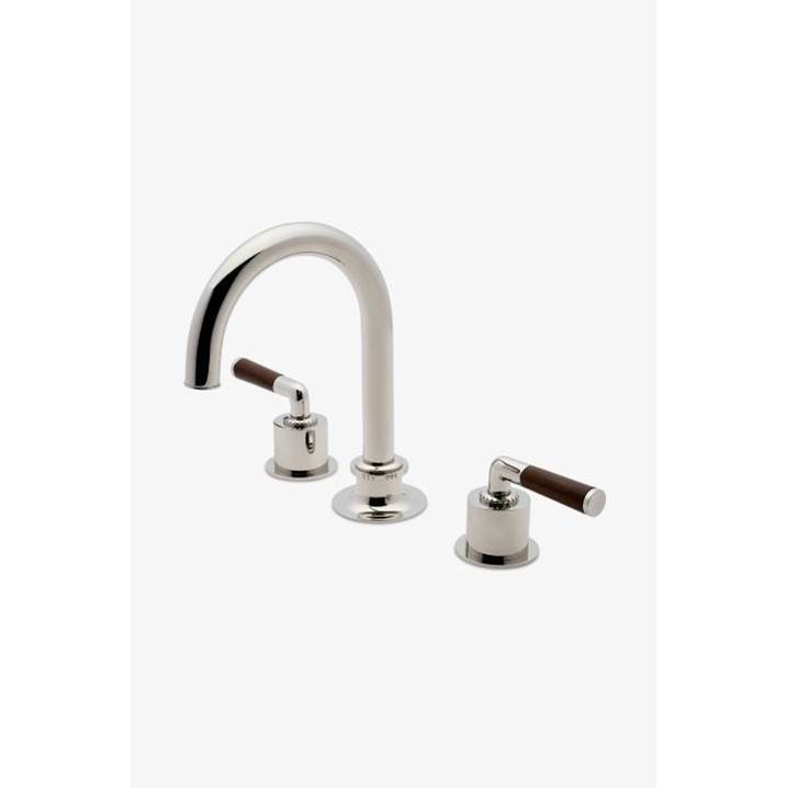 Waterworks Henry Chronos Gooseneck Lavatory Faucet with Walnut Lever Handles in Copper, 1.2gpm (4.5 L/min)