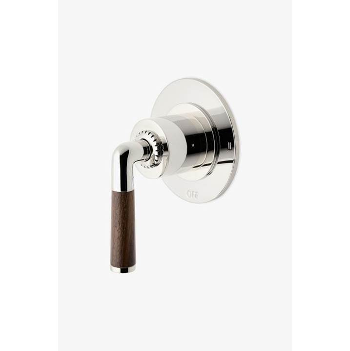 Waterworks Henry Chronos Two Way Diverter Valve Trim for Thermostatic with Roman Numerals and Walnut Lever Handle in Burnished Nickel