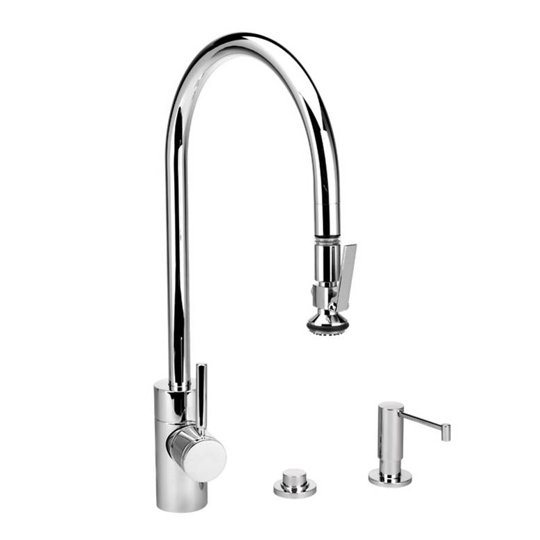 Waterstone Waterstone Contemporary Extended Reach PLP Pulldown Faucet - Lever Sprayer - 3pc. Suite