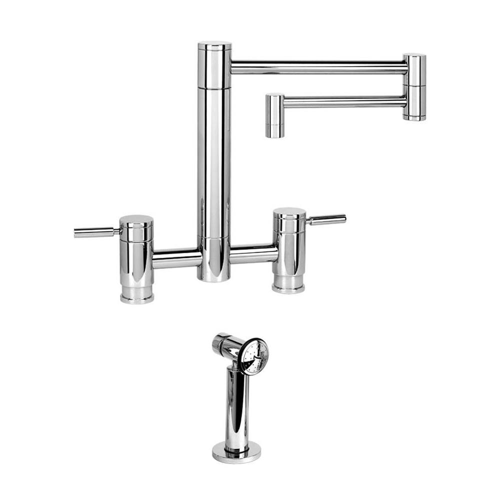 Waterstone Waterstone Hunley Bridge Faucet - 18'' Articulated Spout - 4pc. Suite
