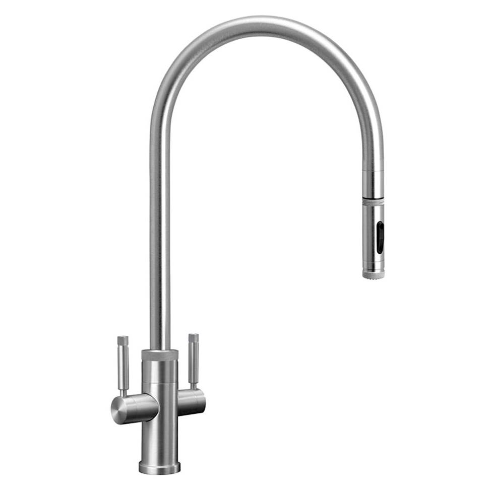 Waterstone Industrial 2 Handle Pull-Down Kitchen Faucet Ext. Reach, Toggle Sprayer