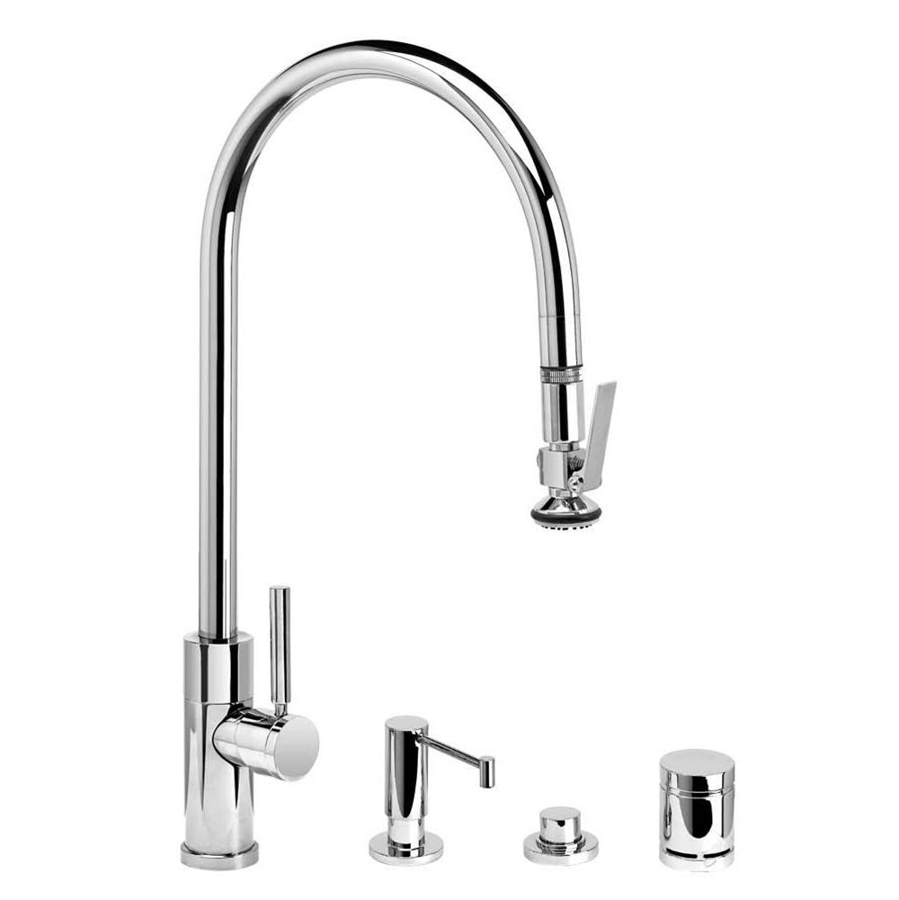 Waterstone Waterstone Modern Extended Reach PLP Pulldown Faucet - Lever Sprayer - 4pc. Suite