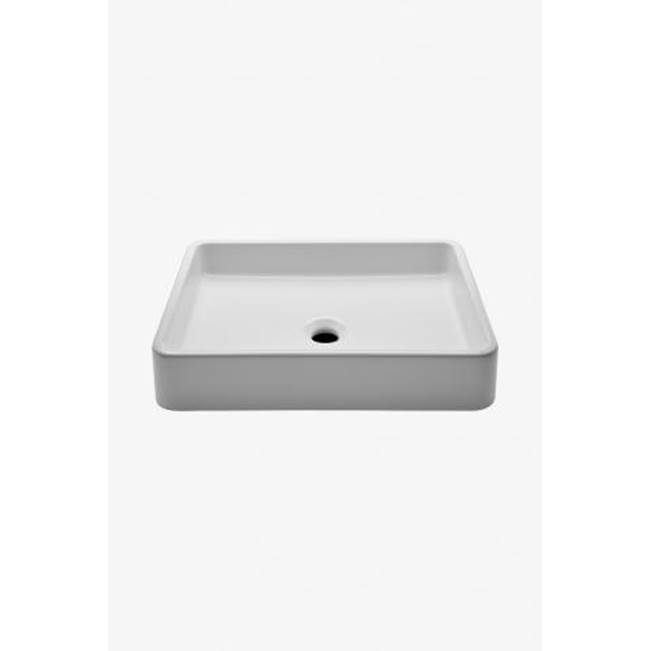 Waterworks Studio Clara Vessel Rectangular Vitreous China Double Glazed Lavatory Sink 20 1/2x14 3/4x3 15/16  in Bright White