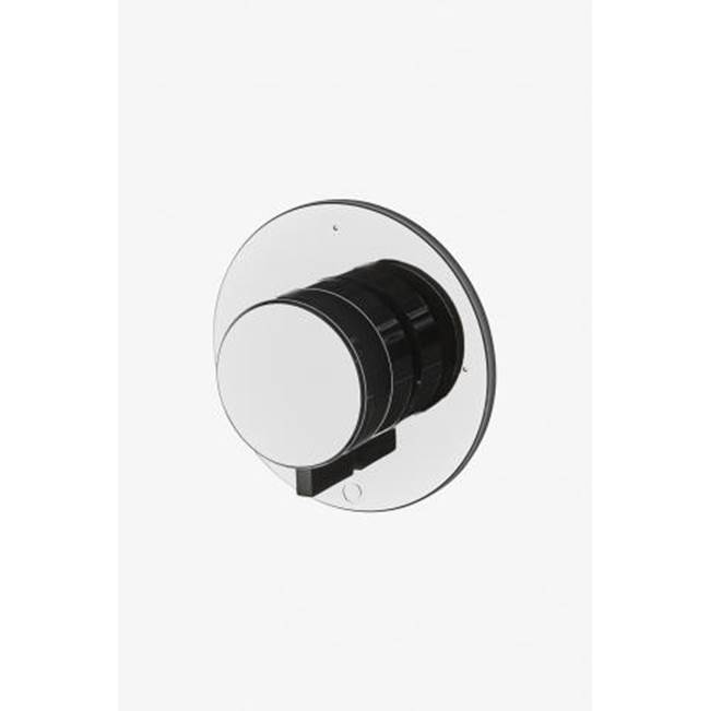 Waterworks Studio Decibel Three Way Diverter Valve Trim for Thermostatic with Modern Dot and Metal Knob in Chrome