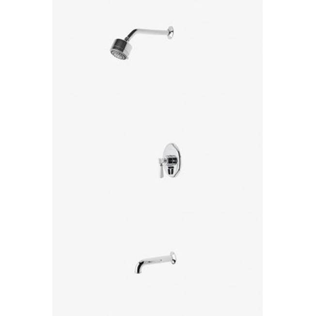 Waterworks Studio Discontinued Highgate Pressure Balance Shower Package with 3 1/4'' Shower Head and Tub Spout in Brass
