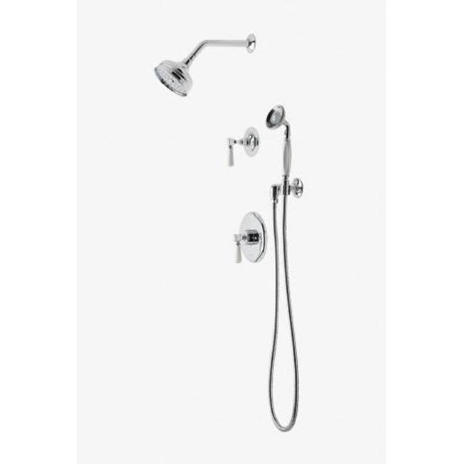 Waterworks Studio Discontinued Highgate Pressure Balance Shower Package with 5'' Shower Rose, Handshower and Diverter Lever Handle in Chrome