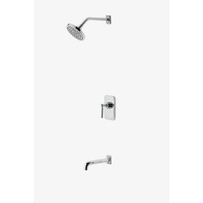 Waterworks Studio Discontinued Ludlow Pressure Balance Shower Package with 6'' Rain Shower Head and Tub Spout in Nickel