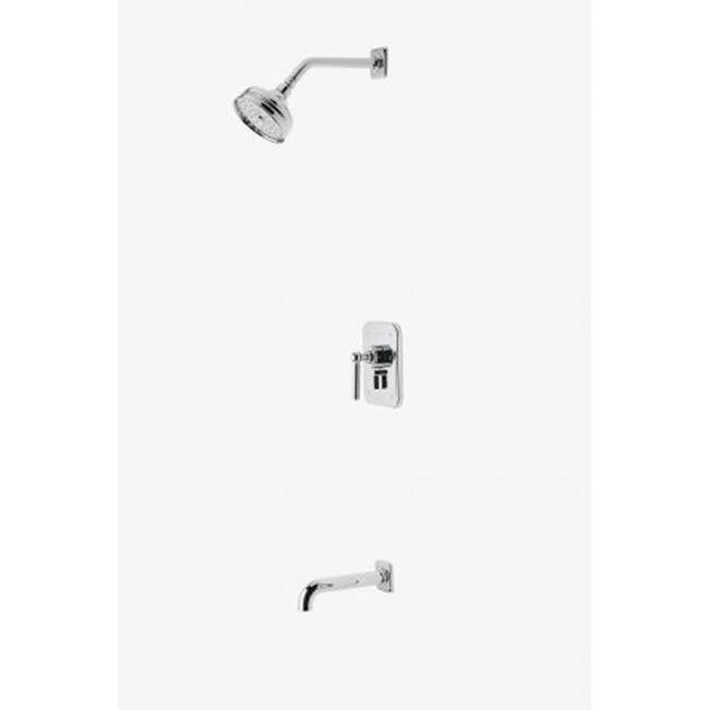 Waterworks Studio Discontinued Ludlow Pressure Balance Shower Package with 5'' Shower Rose Head and Tub Spout In Chrome