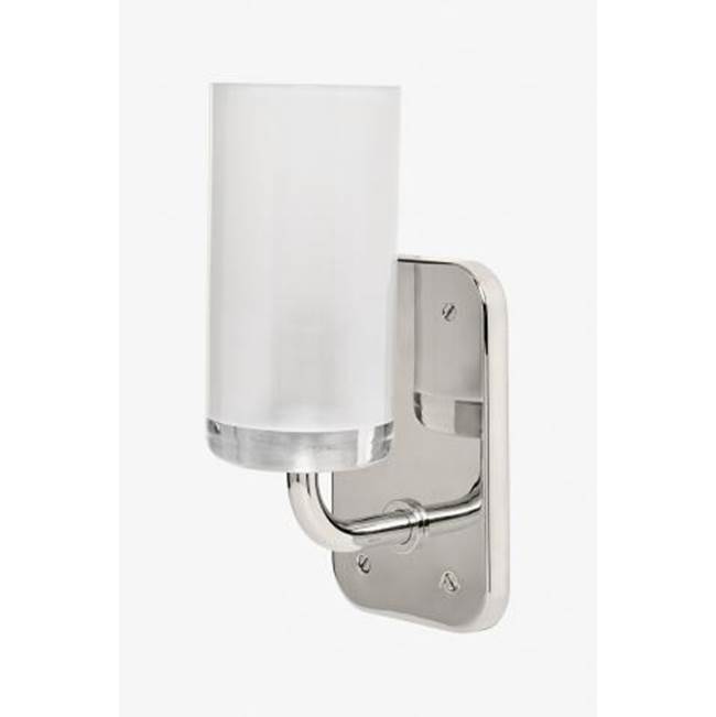 Waterworks Studio Ludlow Wall Mounted Single Arm Sconce with Glass Shade in Nickel