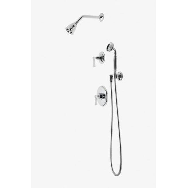 Waterworks Studio Discontinued Roadster Pressure Balance Shower Package with 2 3/4'' Head, Handshower and Diverter Lever Handle in Chrome