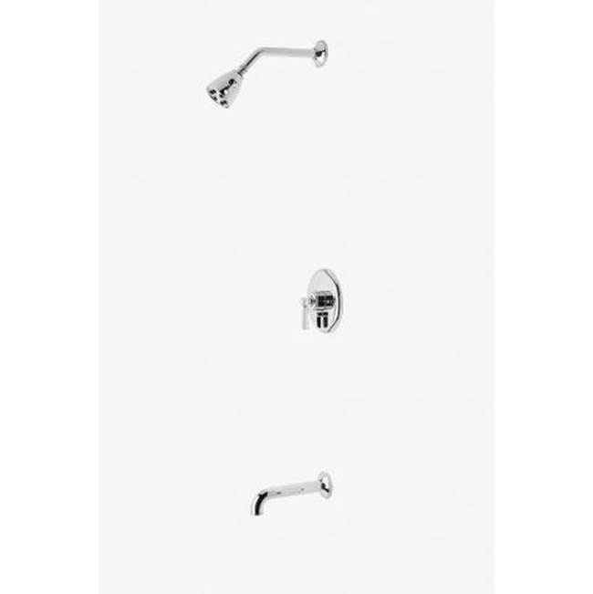 Waterworks Studio Discontinued Roadster Pressure Balance Shower Package with 2 3/4'' Head and Tub Spout in Brass