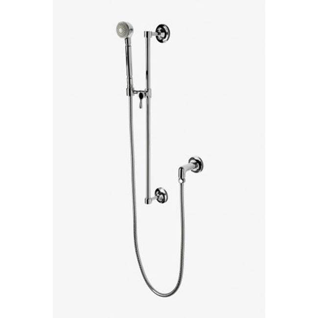 Waterworks Studio COMMERCIAL ONLY Transit Handshower On Bar with Metal Handle in Burnished Brass PVD