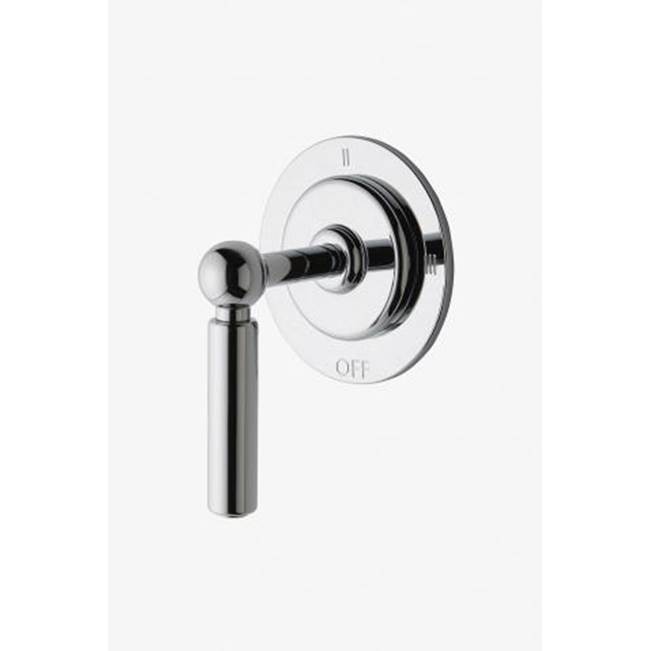 Waterworks Studio Ludlow Three Way Diverter Valve Trim for Thermostatic with Roman Numerals and Lever Handle in Gold