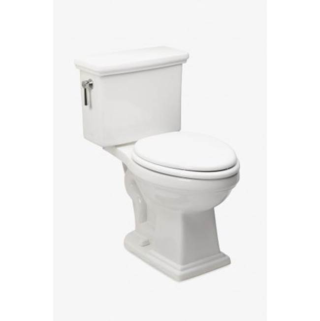 Waterworks Studio Otis Two Piece High Efficiency Elongated Watercloset in Bright White with Slow Close Plastic Seat and Chrome Flush Lever