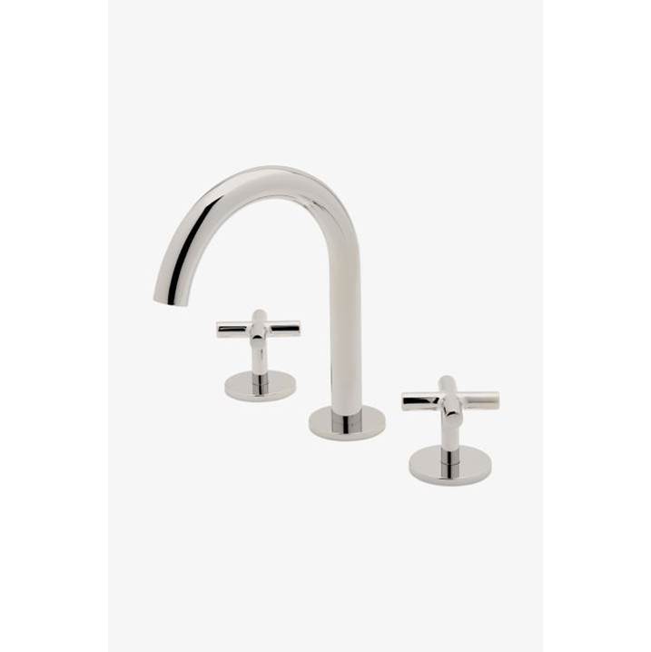 Waterworks Studio Flyte Gooseneck Lavatory Faucet with Cross Handles in Chrome, 1.2gpm (4.5 L/min)