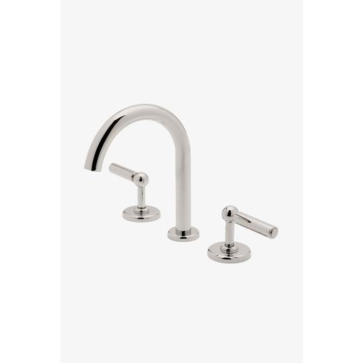 Waterworks Studio COMMERCIAL ONLY Ludlow Volta Gooseneck Lavatory Faucet with Lever Handles in Nickel PVD, 1.2gpm (4.5L/m)