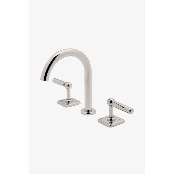 Waterworks Studio COMMERCIAL ONLY Ludlow Gooseneck Lavatory Faucet with Lever Handles in Nickel PVD, 1.2gpm (4.5L/m)