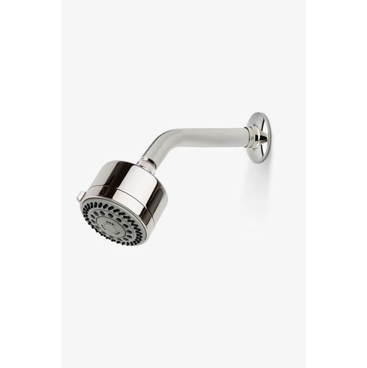Waterworks Studio DISCONTINUED Ludlow Volta 3 1/4'' Showerhead with Adjustable Spray with 8'' Wall Mounted 45 Degree Shower Arm in Gold
