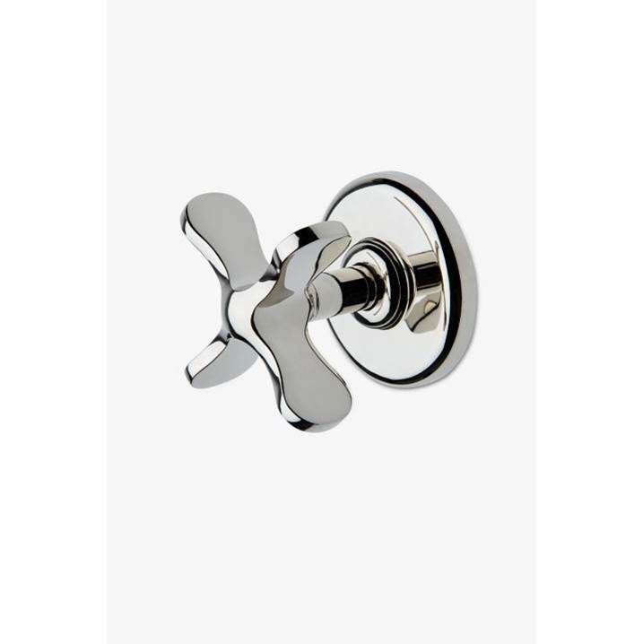 Waterworks Studio COMMERCIAL ONLY Ludlow Volta Volume Control Valve Trim with Cross Handle in Burnished Brass PVD