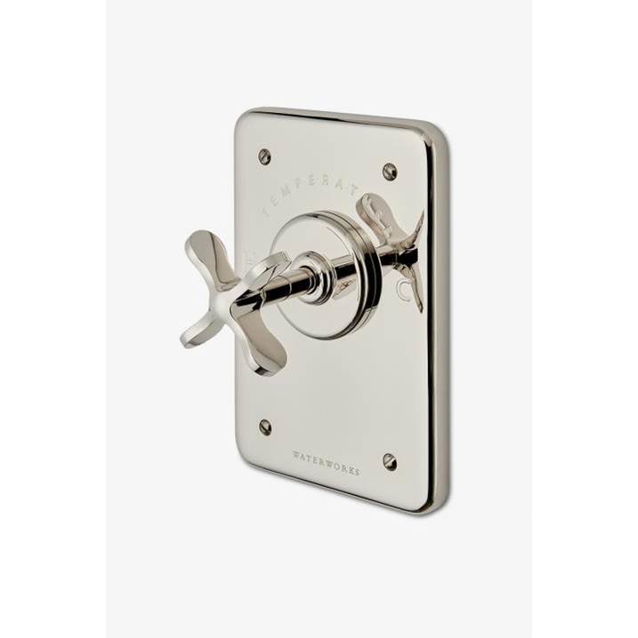 Waterworks Studio COMMERCIAL ONLY Ludlow Thermostatic Control Valve Trim with Cross Handle in Gold PVD