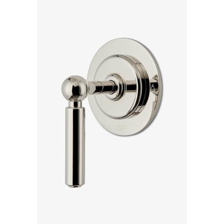 Waterworks Studio Ludlow Two Way Diverter Valve Trim for Thermostatic with Graphics and Lever Handle in Vintage Brass