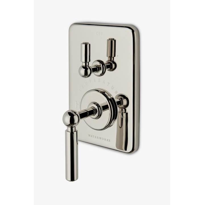 Waterworks Studio Ludlow Integrated Thermostatic and Diverter Trim with Lever Handle in Burnished Nickel