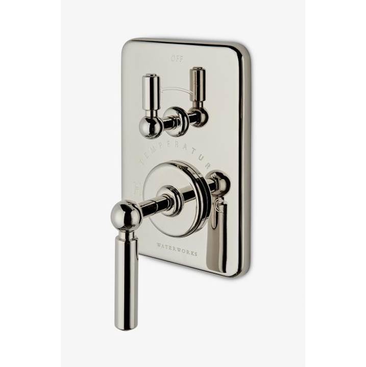 Waterworks Studio Ludlow Integrated Thermostatic and Volume Control Trim with Lever Handle in Chrome