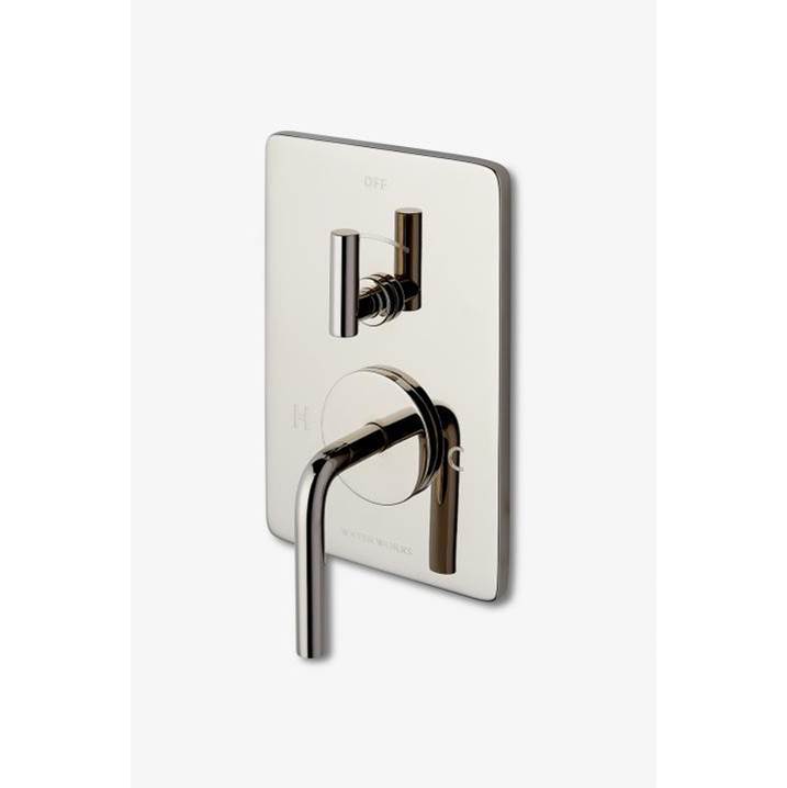 Waterworks Studio Flyte Integrated Thermostatic and Volume Control Trim with Lever Handle in Nickel