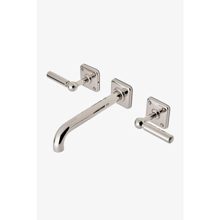 Waterworks Studio COMMERCIAL ONLY Ludlow Wall Mounted Lavatory Faucet with Lever Handles in Burnished Brass PVD, 1.2gpm (4.5L/m)