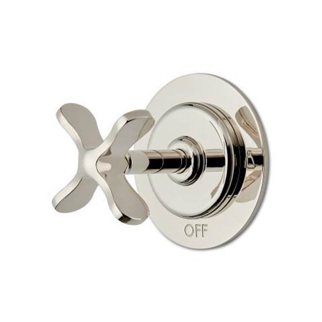 Waterworks Studio Ludlow Two Way Diverter Valve Trim for Thermostatic with Graphics and Cross Handle in Dark Brass