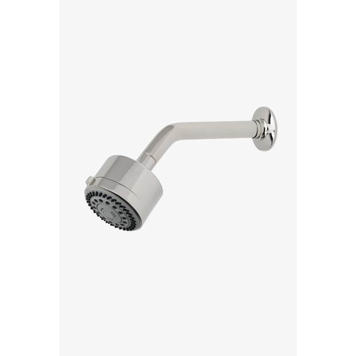 Waterworks Studio Ludlow Volta 3 1/4'' Showerhead with Adjustable Spray with 8'' Wall Mounted 45 Degree Shower Arm in Matte Gold, 1.75gpm (6.6L/min)