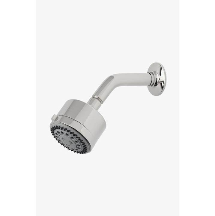 Waterworks Studio Ludlow Volta 3 1/4'' Showerhead with Adjustable Spray with 6'' Wall Mounted 45 Degree Shower Arm in Vintage Brass, 1.75gpm (6.6L/min)